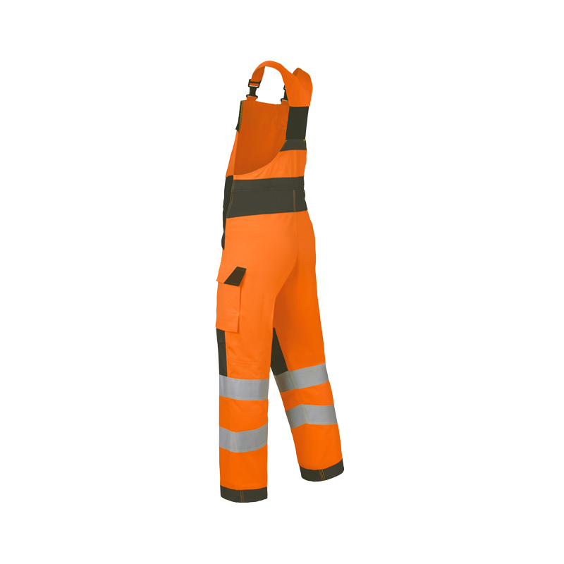 HaVeP Multi Protector+ MultiNorm Warnschutz Latzhose Klasse 2 APC1, orange-schwarze Latzhose mit Reflexstreifen und Seitentasche