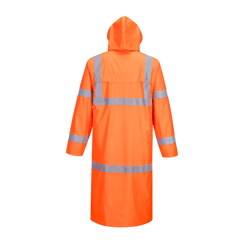 PortWest H445 Warnschutz Regen Mantel Klasse 3 | 122 cm