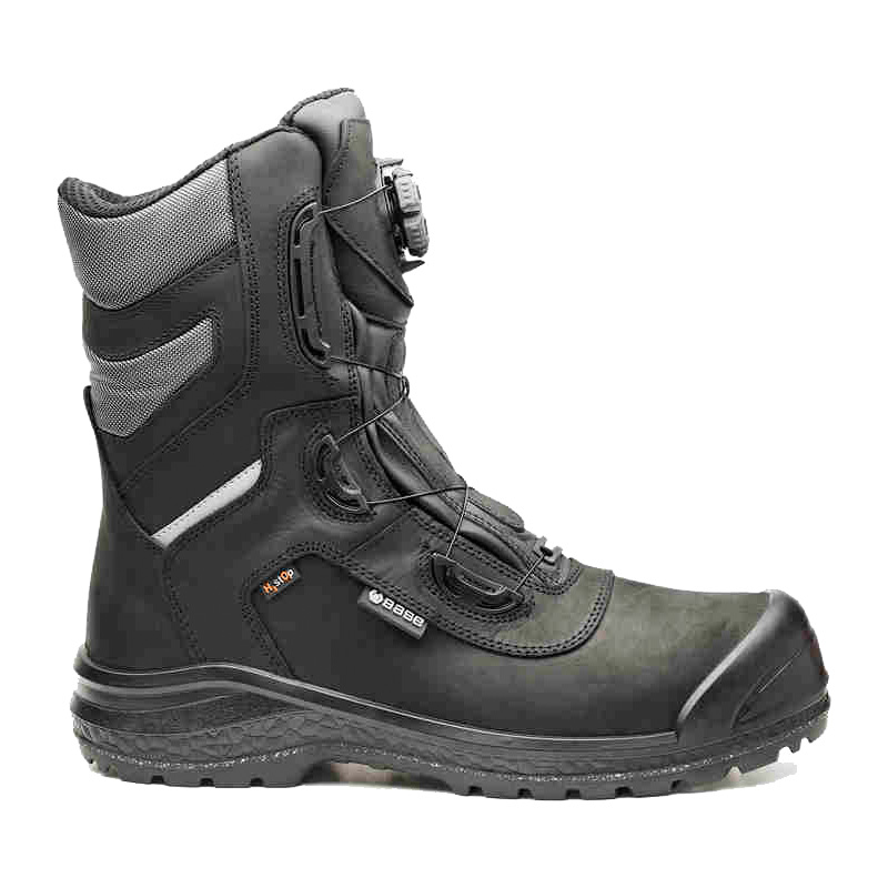 Schwarzer BASE Be-Oslo S3 Sicherheitsstiefel WR HI HRO B0850, metallfreier Arbeitsstiefel mit hohem Schaft, Drehverschluss und robuster Schutzkappe