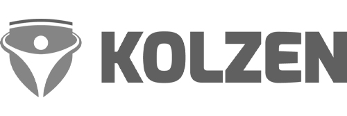 Graues Kolzen Logo mit stilisiertem Auge und Schriftzug, Markenabbildung für Kolzen Produktseite