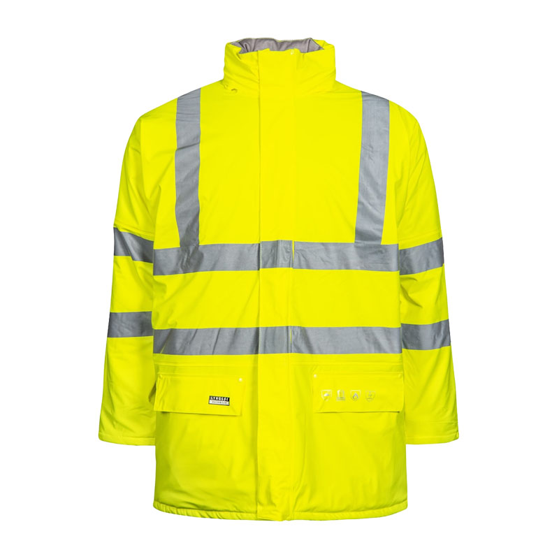 Lyngsøe FR-LR3456 flammhemmender Hi Vis Warnschutz Regen Parka