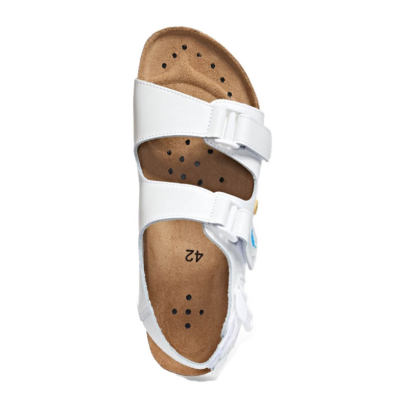 Abeba 4090 Nature OB ESD Sandalen mit Korkfußbett | weiß