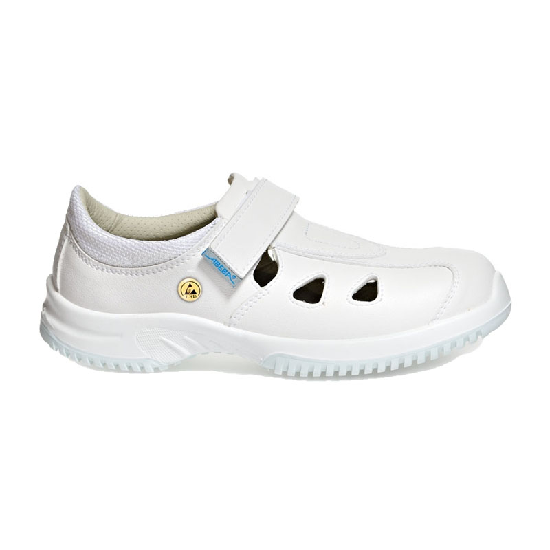 Abeba 31795 ESD S1 Sandale mit Klett für Medizin + Labor | weiß