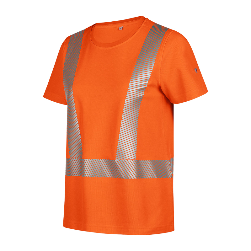 BP 2144 Warnschutz Damen T-Shirt Comfort Klasse 2 von BP Bierbaum Proenen, orange Damen-Arbeitsshirt mit reflektierenden Streifen