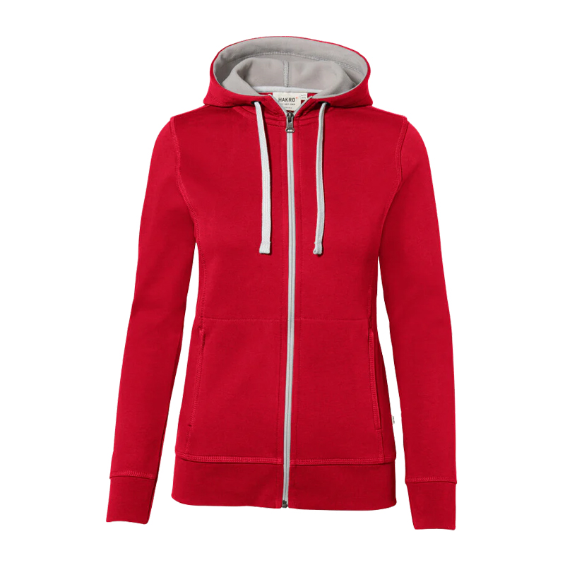 Hakro 255 Damen Kapuzen Sweat-Jacke Bonded ECO aus Mischgewebe