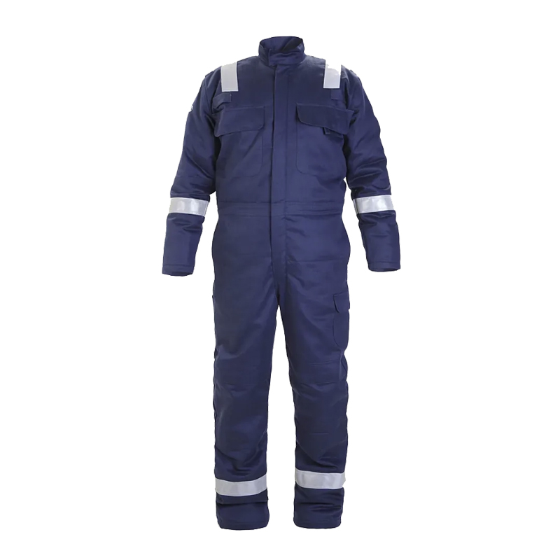 HydroWear Arbeitsoverall in Dunkelblau, einteiliger Schutzanzug mit Reflexstreifen an Schultern, Armen und Beinen