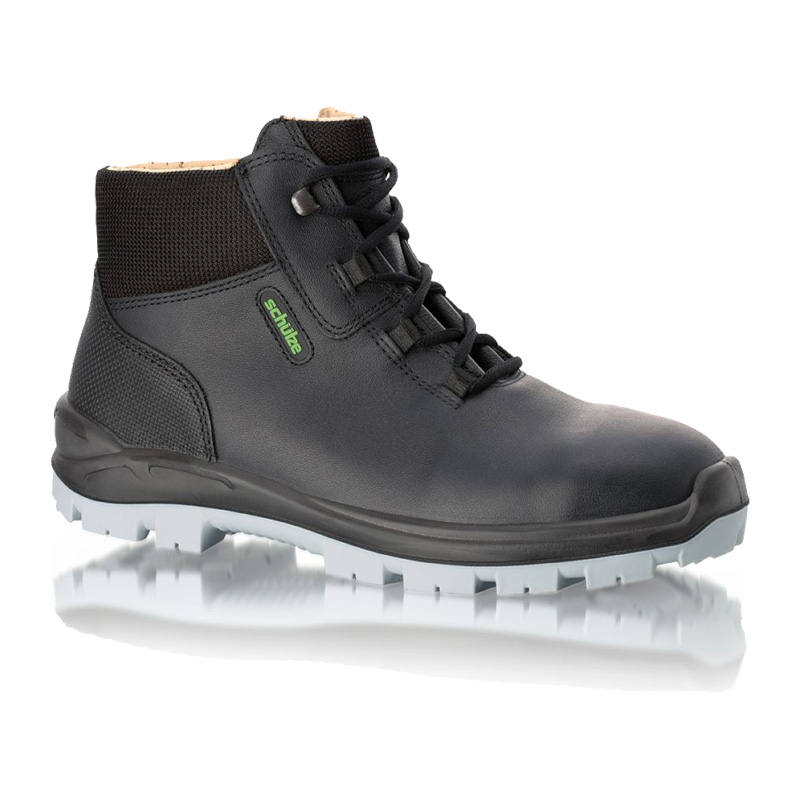 SCHÜTZE 3483 ESD S3S Sicherheitsstiefel extra leicht aus schwarzem Vollnarbenleder, knöchelhoher Arbeitsstiefel mit ESD-Funktion, metallfreiem Durchtrittschutz und leichter SOFT-STEP-PRO-Sohle