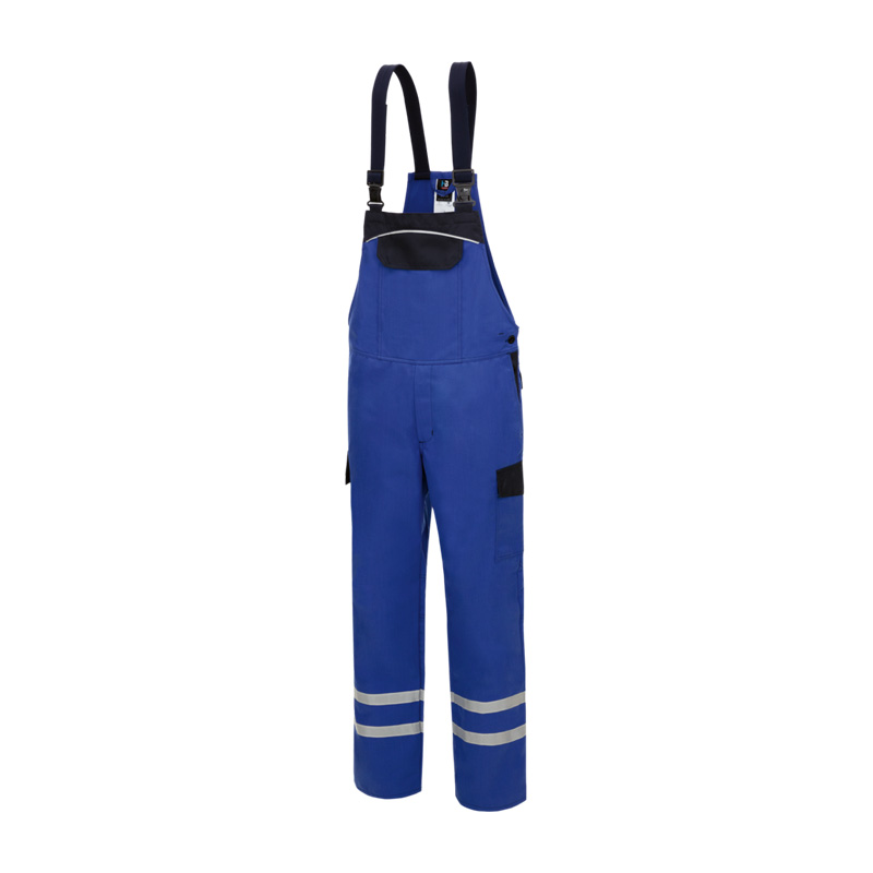 HB InoTec Nomex MultiNorm Latzhose 4 kA APC1 von HB Protective Wear, blaue Schutz-Latzhose mit Reflexstreifen, flammhemmend, antistatisch und für Störlichtbogenklasse 1 geeignet