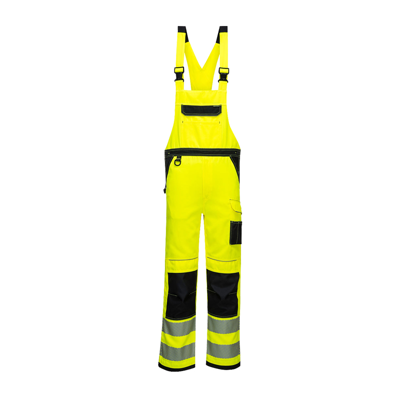 PortWest PW344 Warnschutz Latzhose aus robustem Gewebe