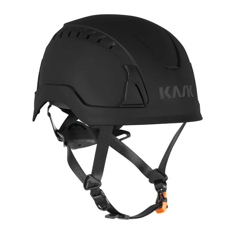 Schwarzer KASK PRIMERO AIR Industriehelm von Kask mit Belüftung und Kinnriemen, zertifiziert nach EN 397 und EN 50365