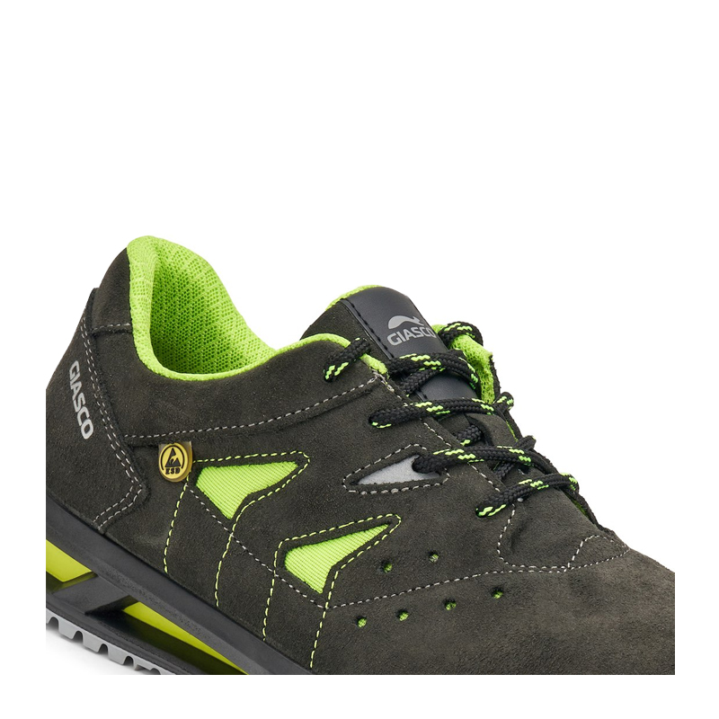 Giasco 3Hybrid ESD Panarea S1PL Sicherheitsschuh aus Veloursleder, metallfrei, mit ESD-Ausstattung, 3HYBRID-Sohle und Memory-Einlegesohle für hohe Dämpfung und Komfort