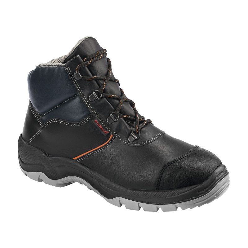 Stabilus Kurt Mid S3 Sicherheitsstiefel 8330, schwarzer robuster Arbeitsstiefel mit mittelhohem Schaft und profilierter Sohle für Bau und Industrie