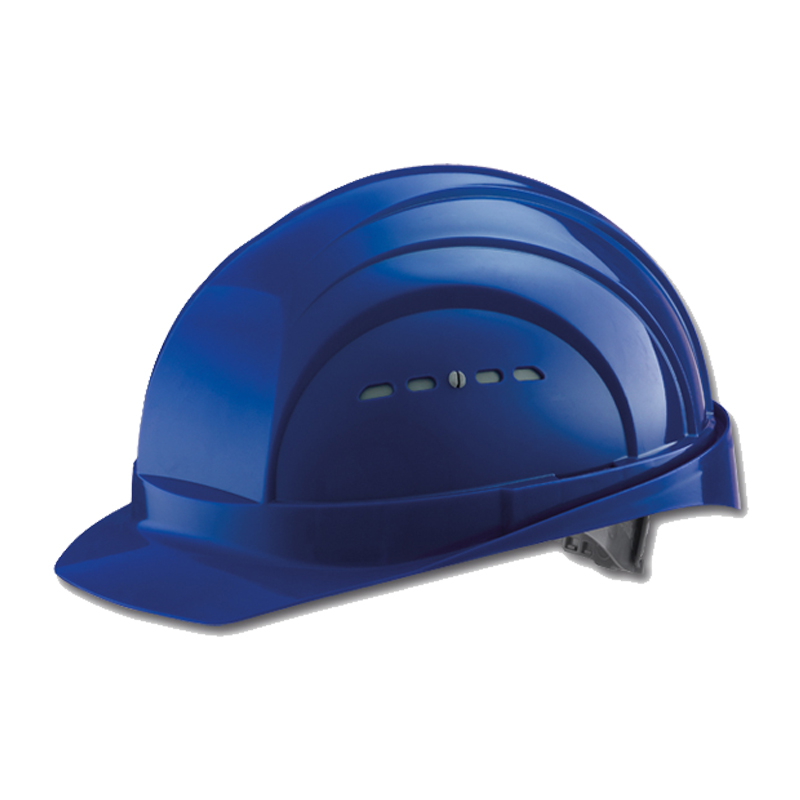 Blauer Schuberth Schutzhelm mit Schirm und Belüftungsschlitzen, robuster Sicherheitshelm für Arbeit und Baustelle