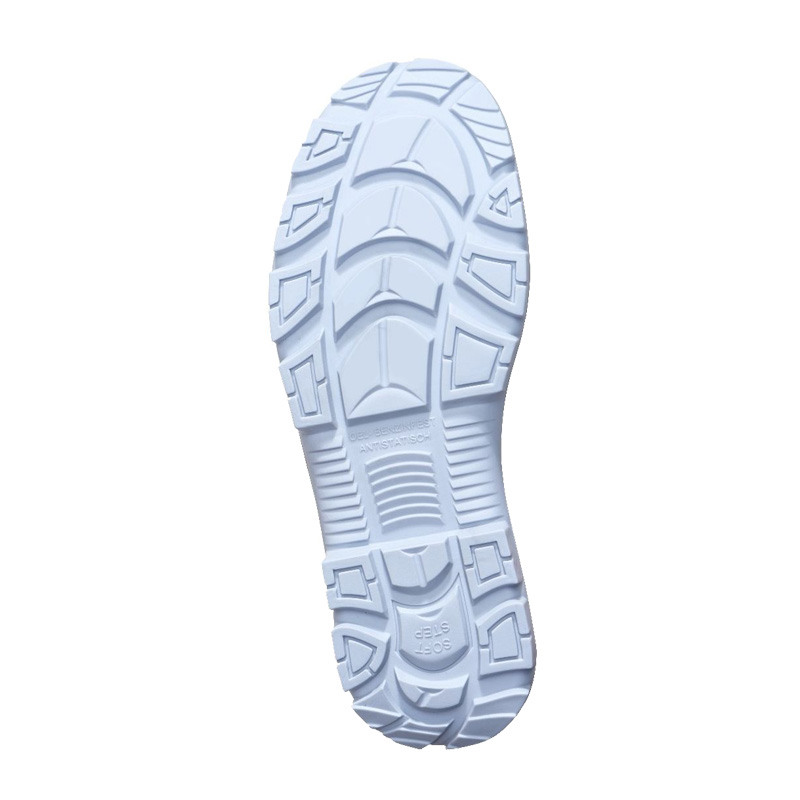 Unteransicht der profilierten SOFT-STEP-PRO Sohle des SCHÜTZE 6283 S3 ESD Sicherheitsschuhs für flexiblen Einsatz in Bau, Industrie und Service
