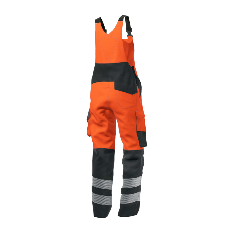 BP Bierbaum Proenen BP 2207 Hi-Vis MultiNorm Latzhose extra leicht 4 kA APC1, Warnschutz-Latzhose in Orange-Schwarz mit Reflexstreifen