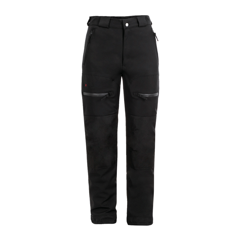 Planam Slope Winterhose wasserdicht mit Kniepolstertaschen, schwarze Arbeits-Winterhose mit Reißverschlusstaschen, Frontansicht