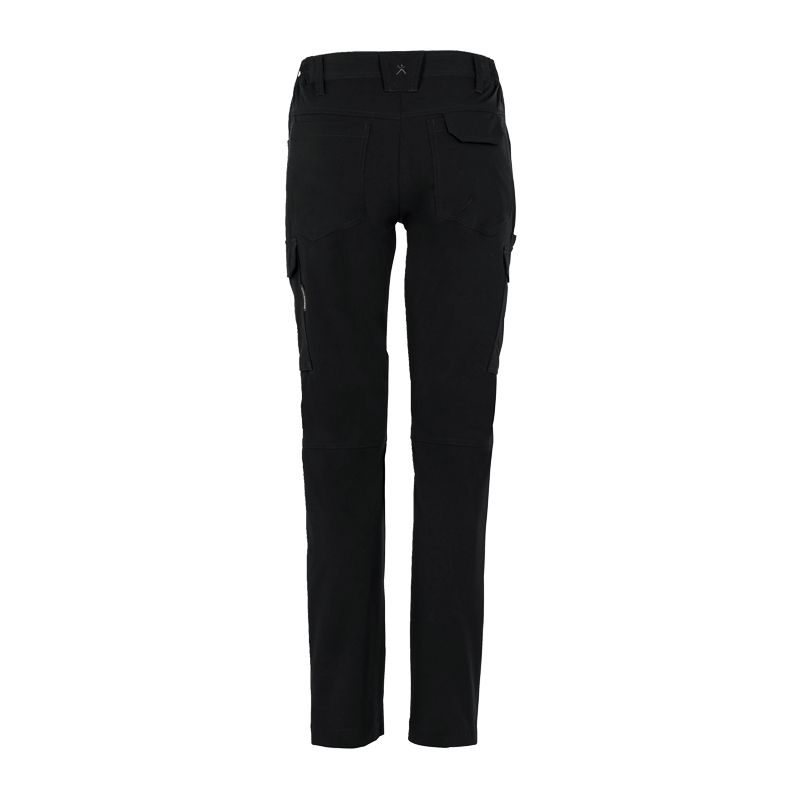 Schwarze Planam Damen Stretchy Hose mit 4-Wege-Stretch, Damen-Arbeitshose mit geradem Schnitt und funktionalen Taschen