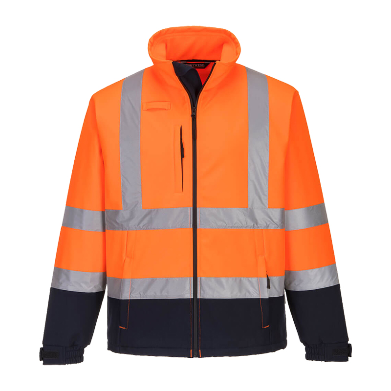 PortWest S425 Warnschutz SoftShell Jacke Kontrast 3-lagig winddicht