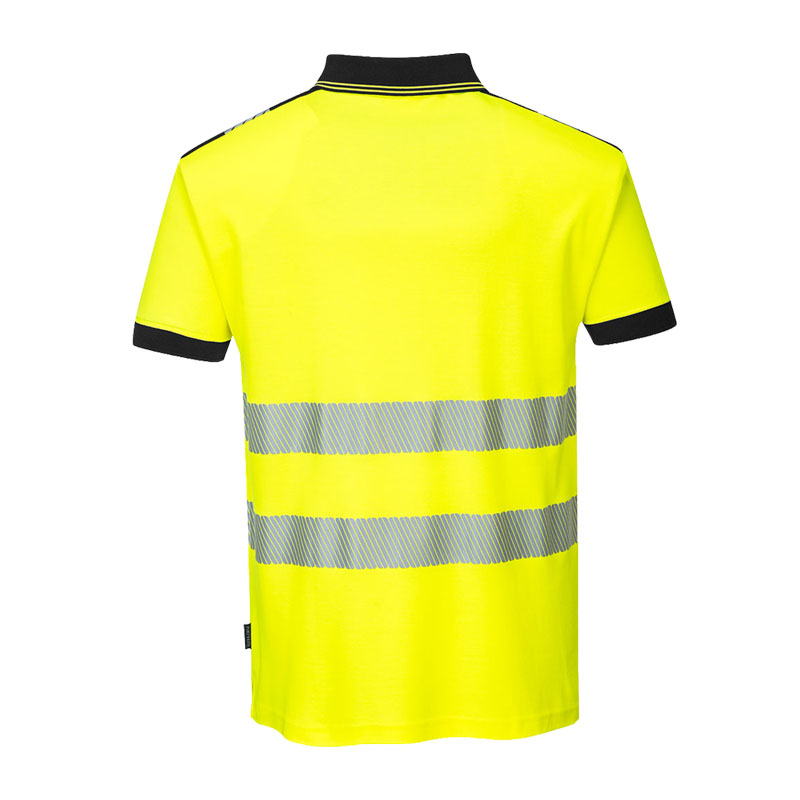 PortWest T180 Warnschutz Polo Shirt kurzarm Cotton Comfort Klasse 2