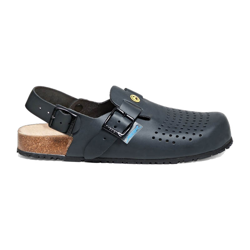 Abeba 4045 Nature OB ESD Sandalen mit Korkfußbett | schwarz