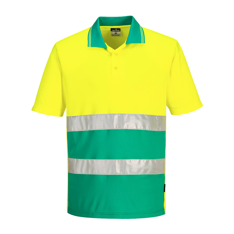 PortWest S175 Warnschutz Polo Shirt kurzarm kontrast Klasse 2