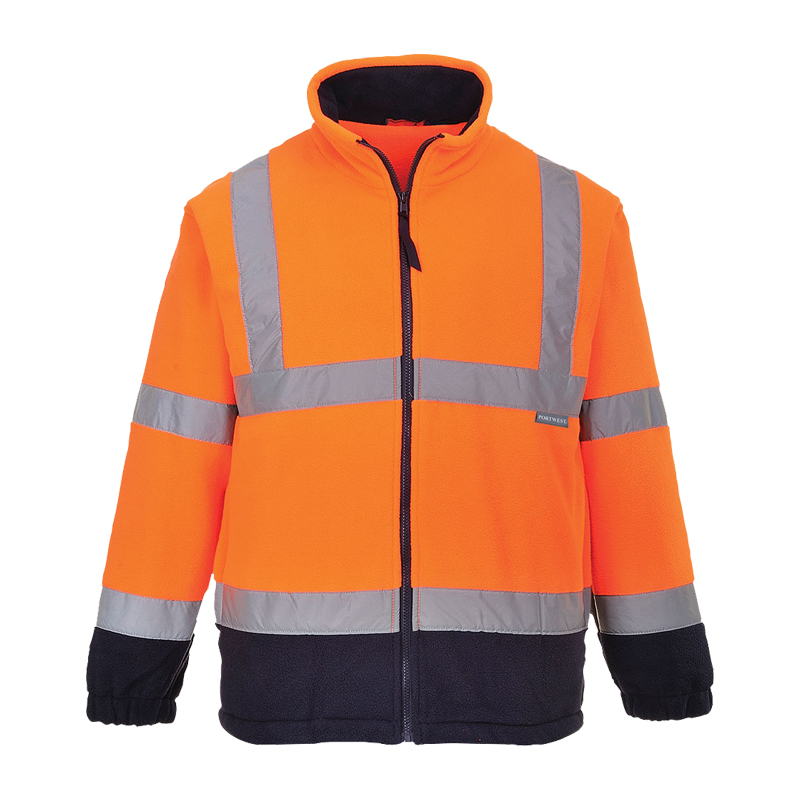 PortWest F301 Warnschutz Fleecejacke Kontrast gefüttert bis Gr. 5XL