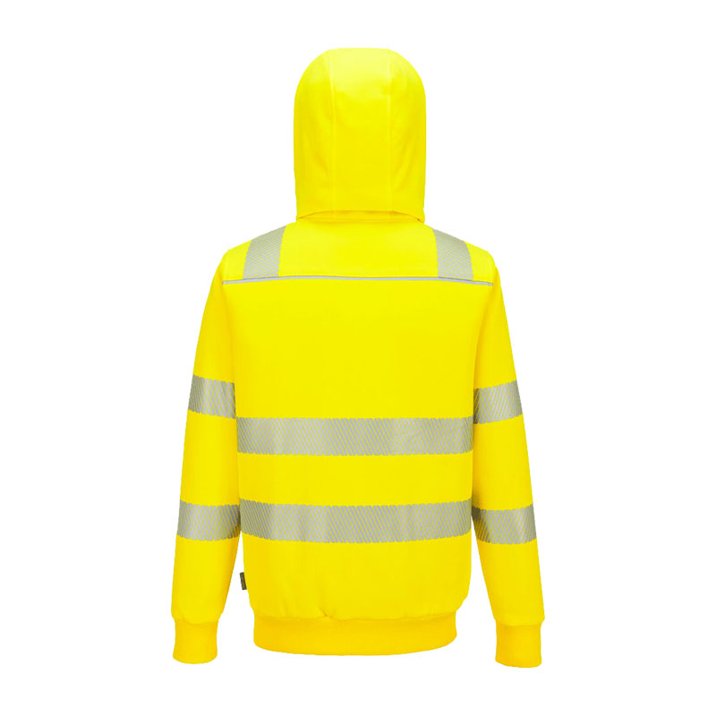 PortWest PW321 Hi-Vis Winter Kapuzen Hoodie Jacke mit Fleecefutter