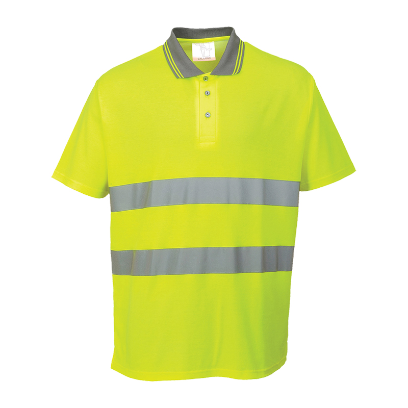 PortWest S171 Warnschutz Polo Shirt Cotton Comfort  Klasse 2