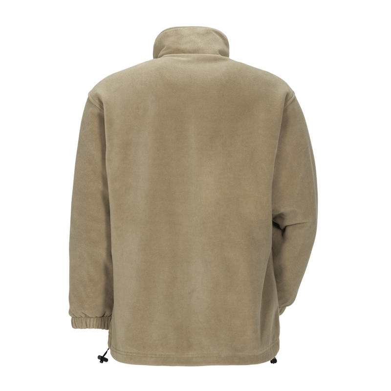 Rückansicht der Planam Stream Fleece Jacke mit Stretch von Planam in Beige, weiche Fleecejacke mit Stehkragen und elastischem Saum