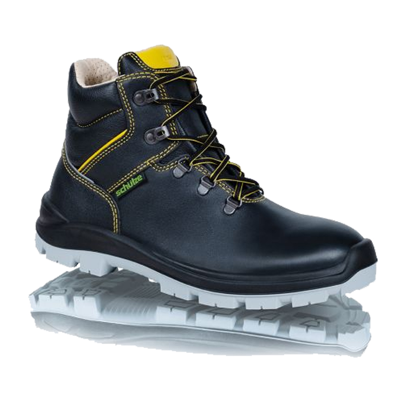 SCHÜTZE 6483 ESD S3 Sicherheitsstiefel mit Lederinnenfutter, schwarzer Arbeitsstiefel aus Spezialleder mit Stahlkappe und profilierter Sohle