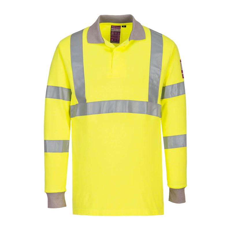 PortWest FR77 MultiNorm Warnschutz Polo Shirt langarm