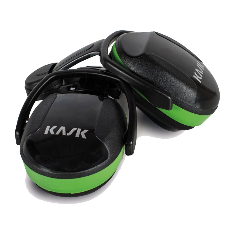 KASK SC1 Kapselgehörschutz in Schwarz-Grün für EU Slot 30 mm, 25 dB (A), passend für KASK Helme in Industrie und Produktion