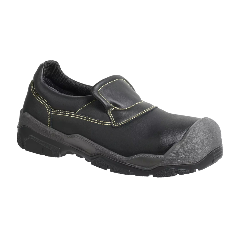 Jalas Gran Premio 1550 Low S2 Schweißer-Sicherheitsschuh von Ejendals, schwarzer Loafer aus wasserabweisendem Leder mit hitzebeständigen Nähten und robuster Zehenkappe