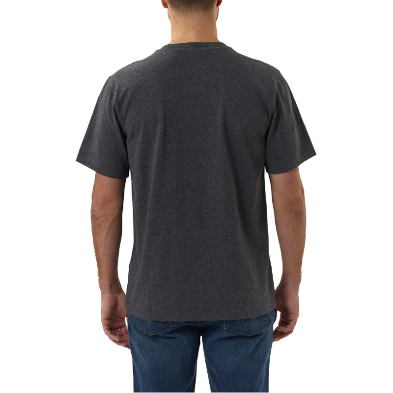 Rückansicht des Carhartt 103361 Dearborn T-Shirts mit Brustlogo im Relaxed Fit in Dunkelgrau