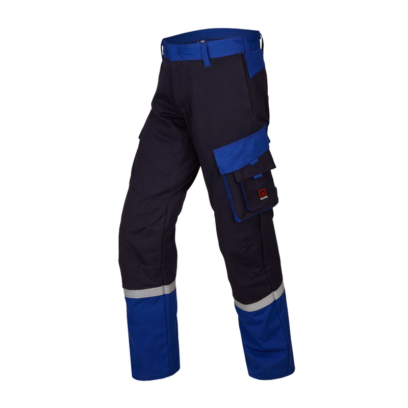 Rofa Multi-Light 2578 MultiNorm Hose 4 kA + 7 kA | APC2, marineblau-königsblau, mit Seitentasche und Reflexstreifen
