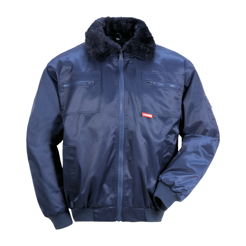 Planam Gletscher Comfort Jacke 3 in 1 nach EN 342 in Navy, warme Winter-Arbeitsjacke mit Webpelzkragen und Reißverschlusstaschen