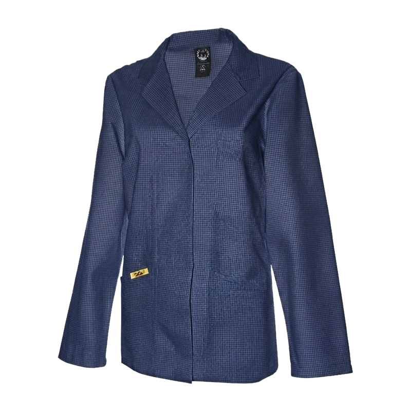 Blaue Mimoza ESD Damen Jacke für EPA-Bereiche, ableitfähig 10⁵ bis 10⁷ Ohm, gemäß EN 61340