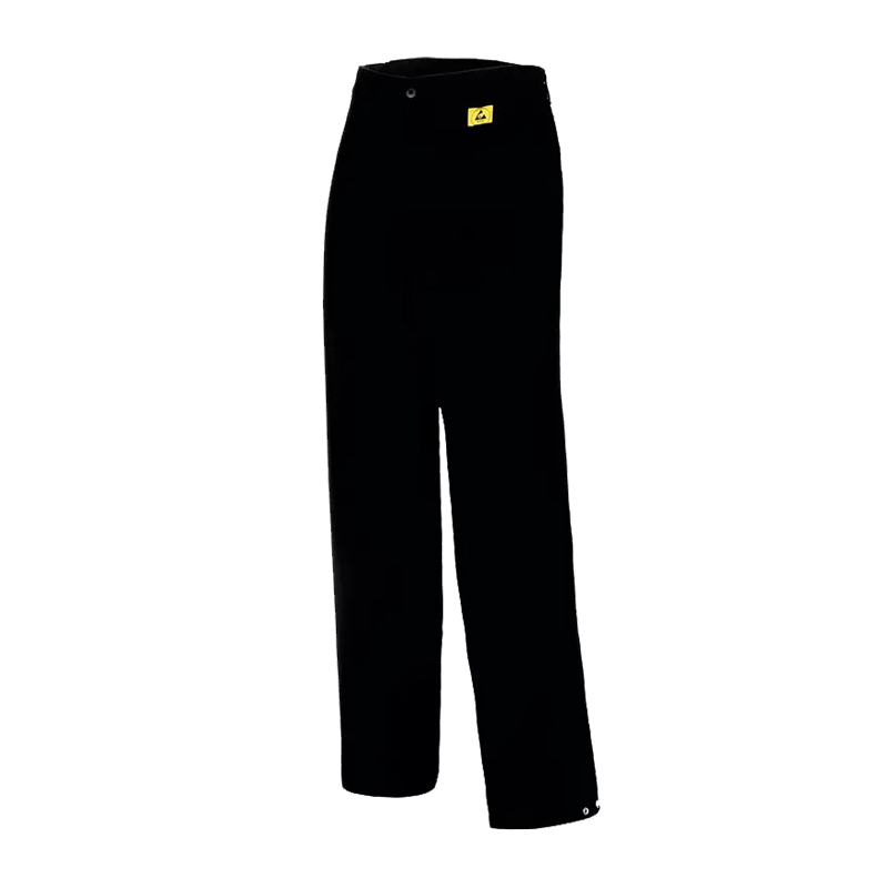 Schwarze Mimoza ESD Damen Bundhose für Produktschutz in EPA-Bereichen 10⁵ bis 10⁸, antistatische Arbeitshose nach EN 61340