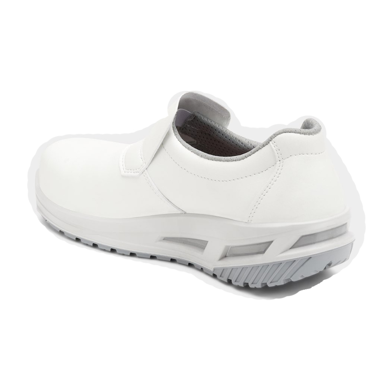 Weißer Giasco 3Move ESD Bergen Evo S2 Sicherheitsschuh mit Klettverschluss, säurebeständig, ESD und Composite-Zehenschutzkappe