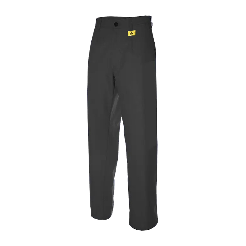 Schwarze Mimoza ESD Bundhose für EPA-Bereiche mit 10⁵ bis 10⁷ Ohm Ableitwiderstand, geeignet nach EN 61340