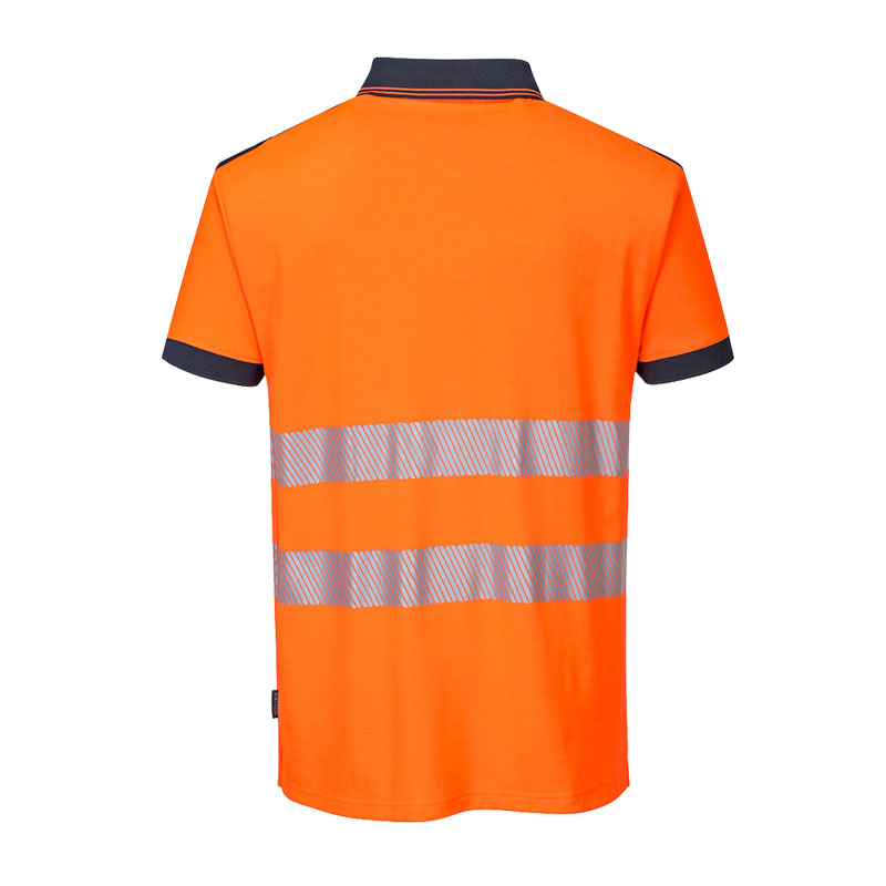PortWest T180 Warnschutz Polo Shirt kurzarm Cotton Comfort Klasse 2