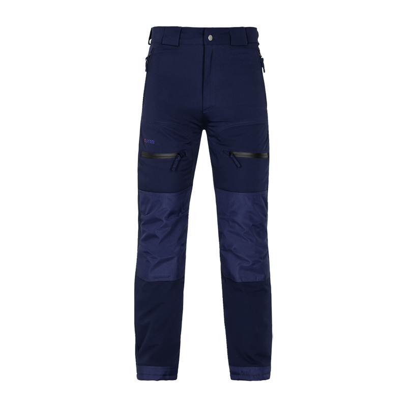 Planam Slope Winterhose wasserdicht mit Kniepolstertaschen in Dunkelblau, robuste Arbeits-Winterhose mit verstärkten Beinpartien, Frontansicht
