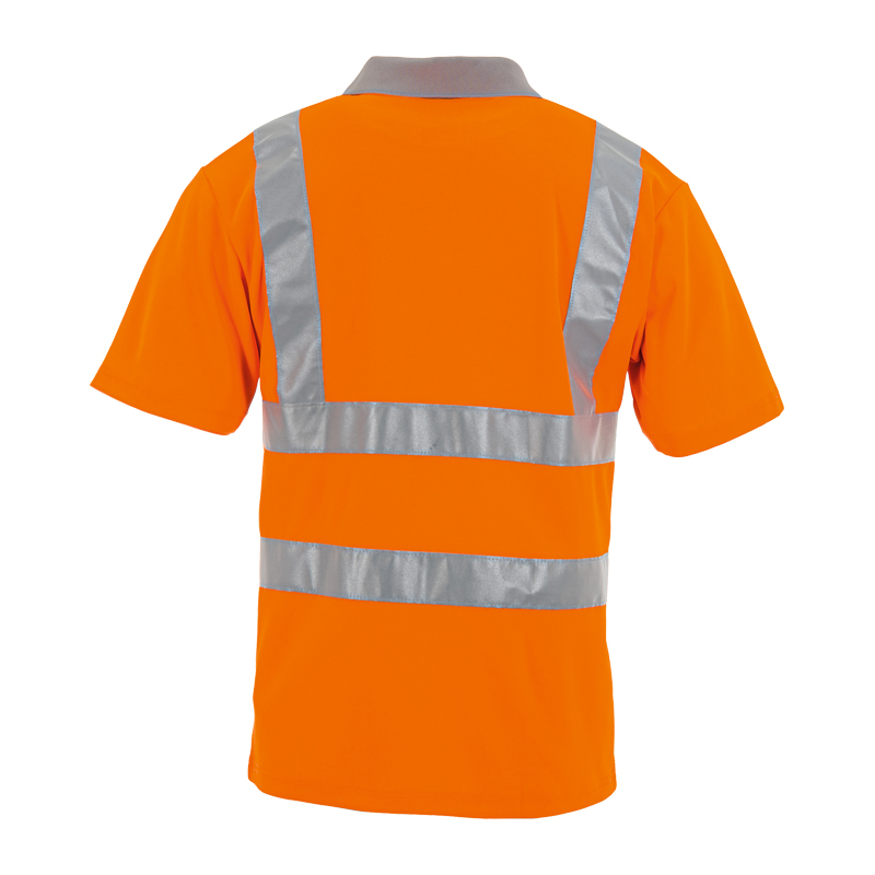 Planam Warnschutz Polo-Shirt kontrast mit Stretch Klasse 2
