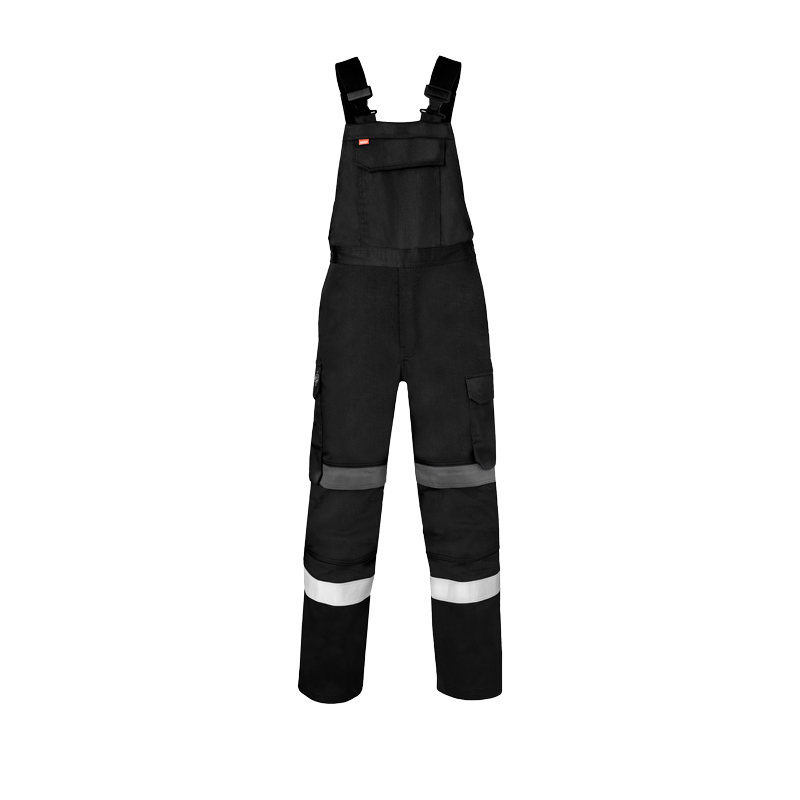 Schwarze HaVeP Force+ 20333 MultiNorm Schweisser Latzhose Klasse 1 APC1 mit Brusttasche, Seitentaschen und Reflexstreifen