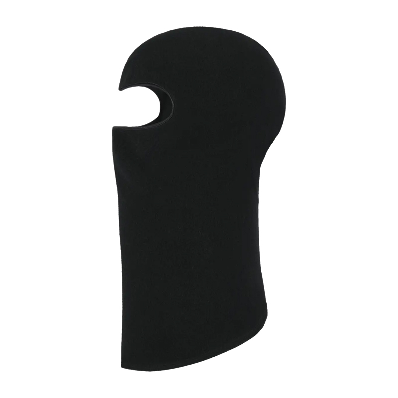 Schwarze Sturmhaube als Balaclava mit Gesichtsausschnitt, schlichtes Design für Kälte- und Windschutz