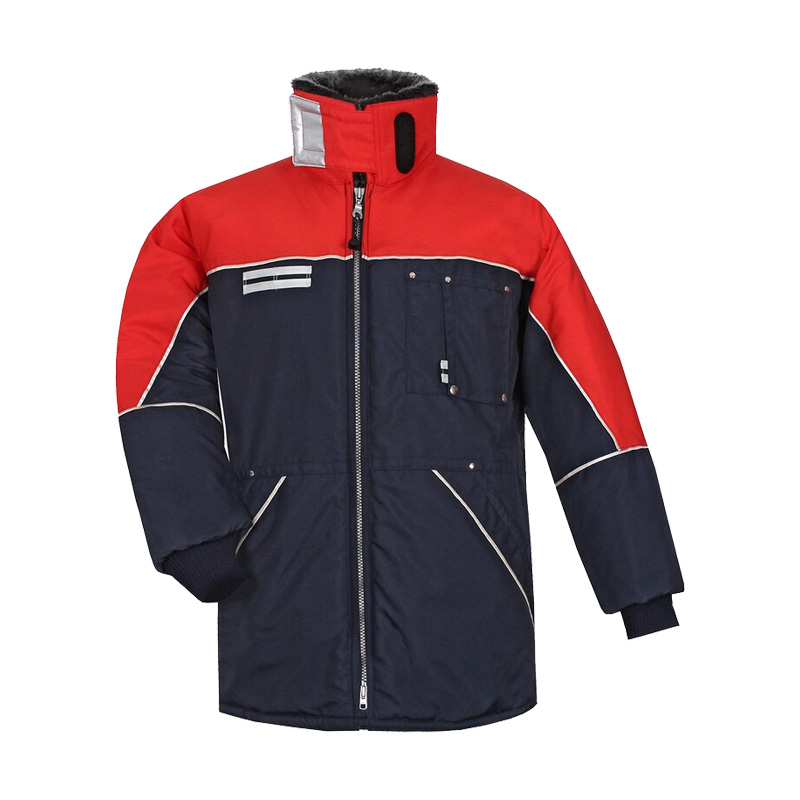 TEMPEX COMFORT Damen Kommissionierer Gefrierhaus Jacke von HB Protective Wear, rot-dunkelblau, Kälteschutzjacke für Gefrierhaus und Tiefkühlbereich bis -49 °C