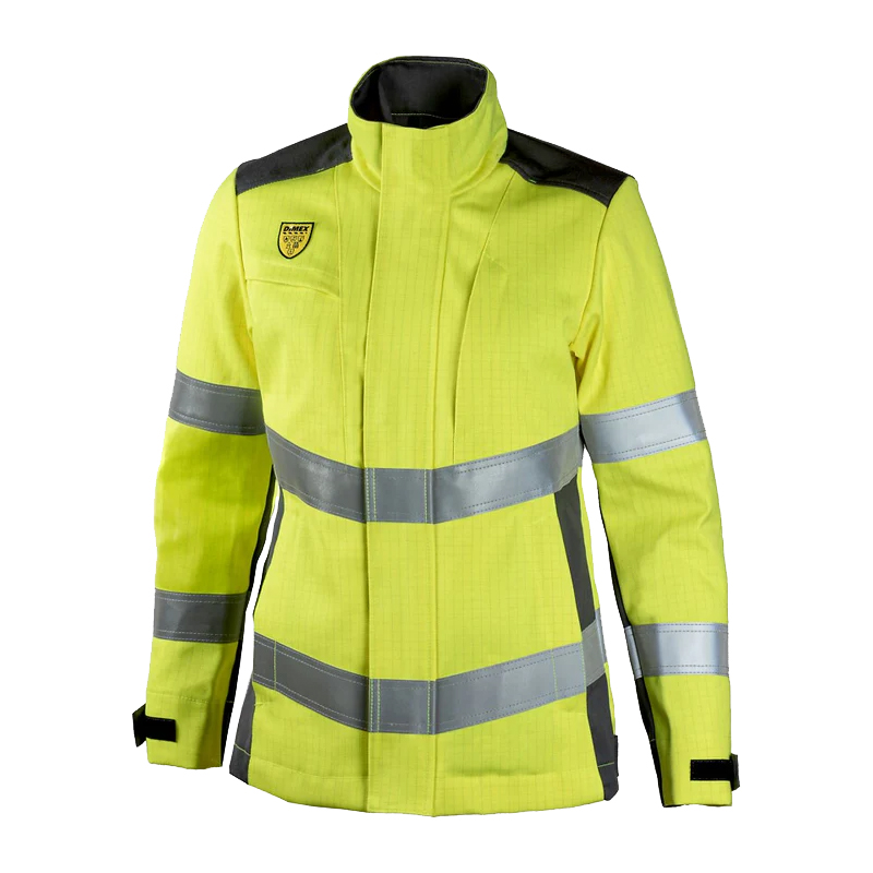 Dimex 2334M Damen MultiChem Warnschutz Jacke, weibliche Passform, in Gelb mit schwarzen Einsätzen und umlaufenden Reflexstreifen