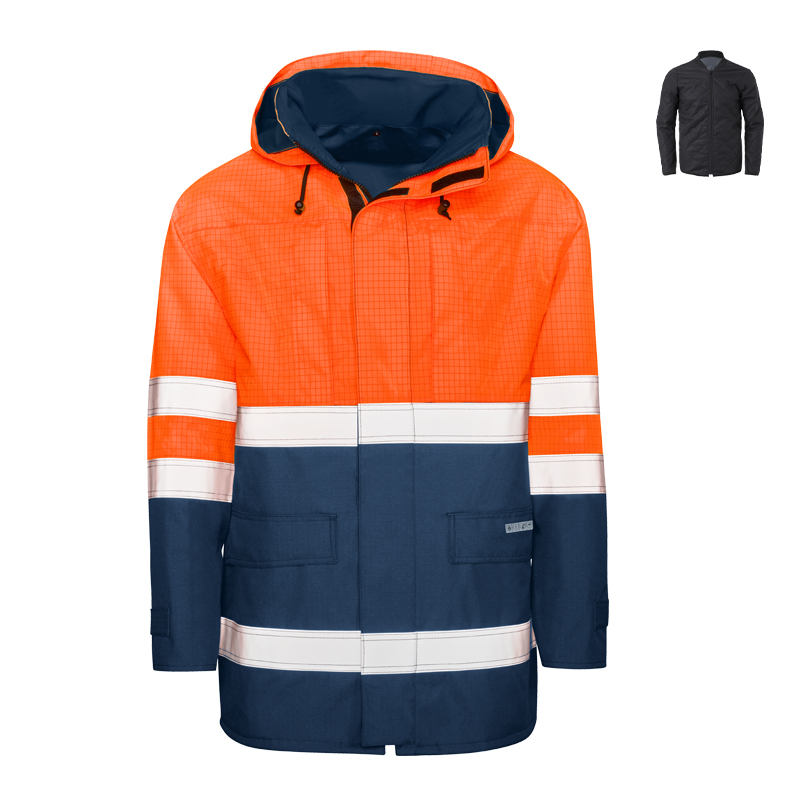 Kind 82447 FR Hi-Vis Wetterschutz Jacke Prävent FA 3000 + Wärmefutter