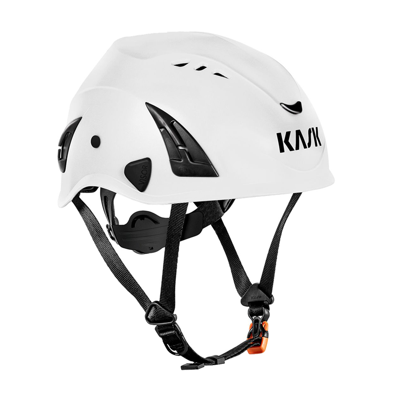 Weißer KASK SUPERPLASMA HP Industriehelm von Kask mit Belüftung, Kinnriemen und Normen EN 397 + EN 14052