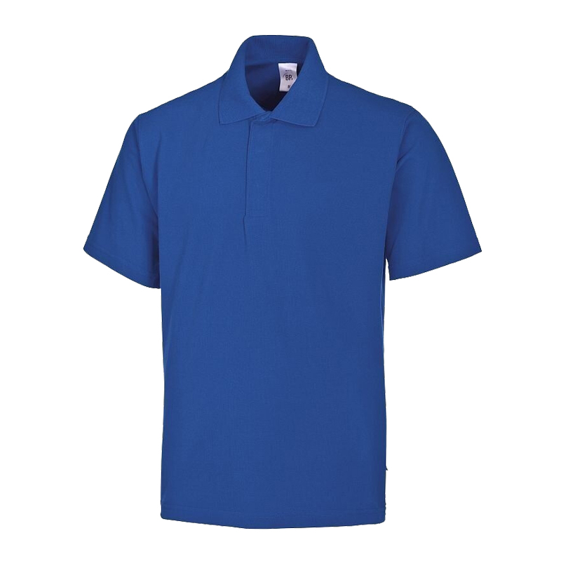 Blaues BP 1625 Hygiene Polo-Shirt von BP Bierbaum Proenen, kurzärmelig, kochfest, einlauf- und formstabil